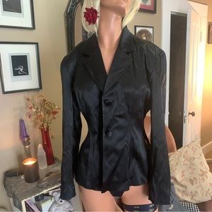Black Satin Blazer Jacket